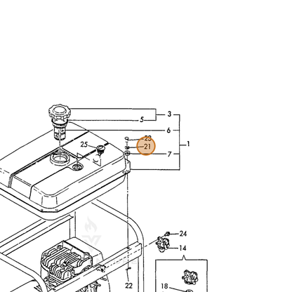 ECHO part Y18335055130 — IPL diagram snippet (6x zoom, amber highlight)