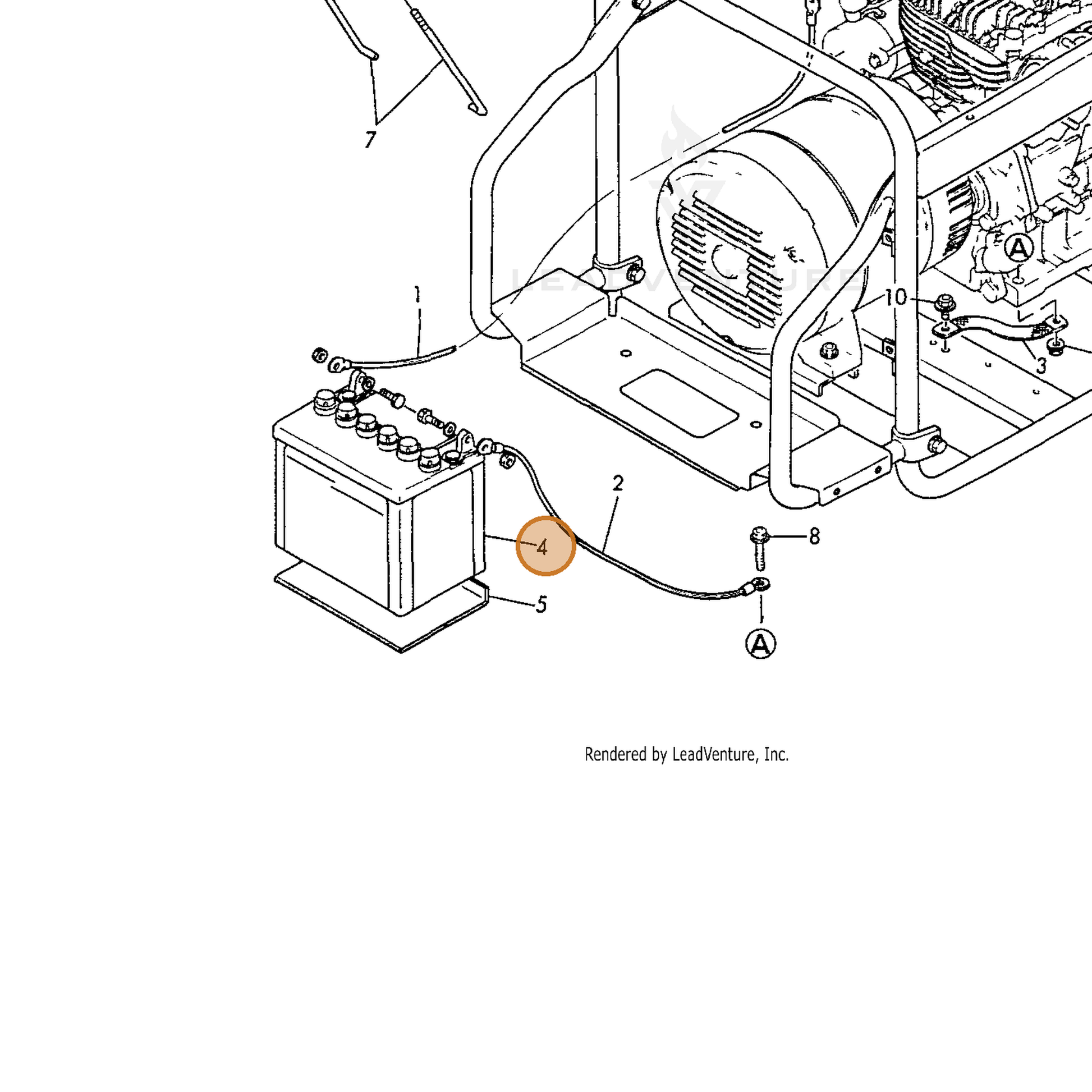 ECHO part Y18335079620 — IPL diagram snippet (6x zoom, amber highlight)