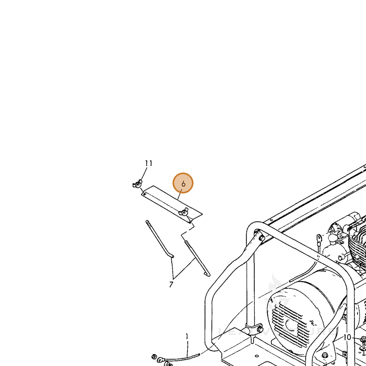 ECHO part Y18335079630 — IPL diagram snippet (6x zoom, amber highlight)