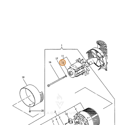 ECHO part Y18362074360 — IPL diagram snippet (6x zoom, amber highlight)