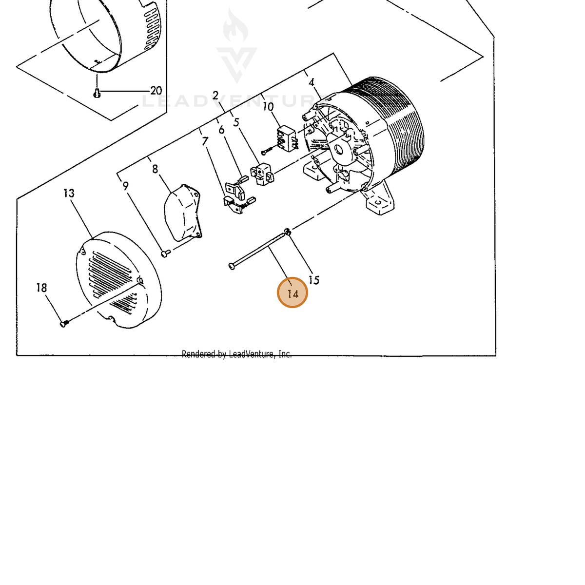 ECHO part Y18362074410 — IPL diagram snippet (6x zoom, amber highlight)