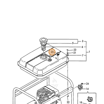 ECHO part Y18362155150 — IPL diagram snippet (6x zoom, amber highlight)