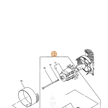 ECHO part Y18362174110 — IPL diagram snippet (6x zoom, amber highlight)