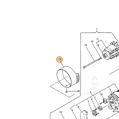 ECHO part Y18362174760 — IPL diagram snippet (6x zoom, amber highlight)