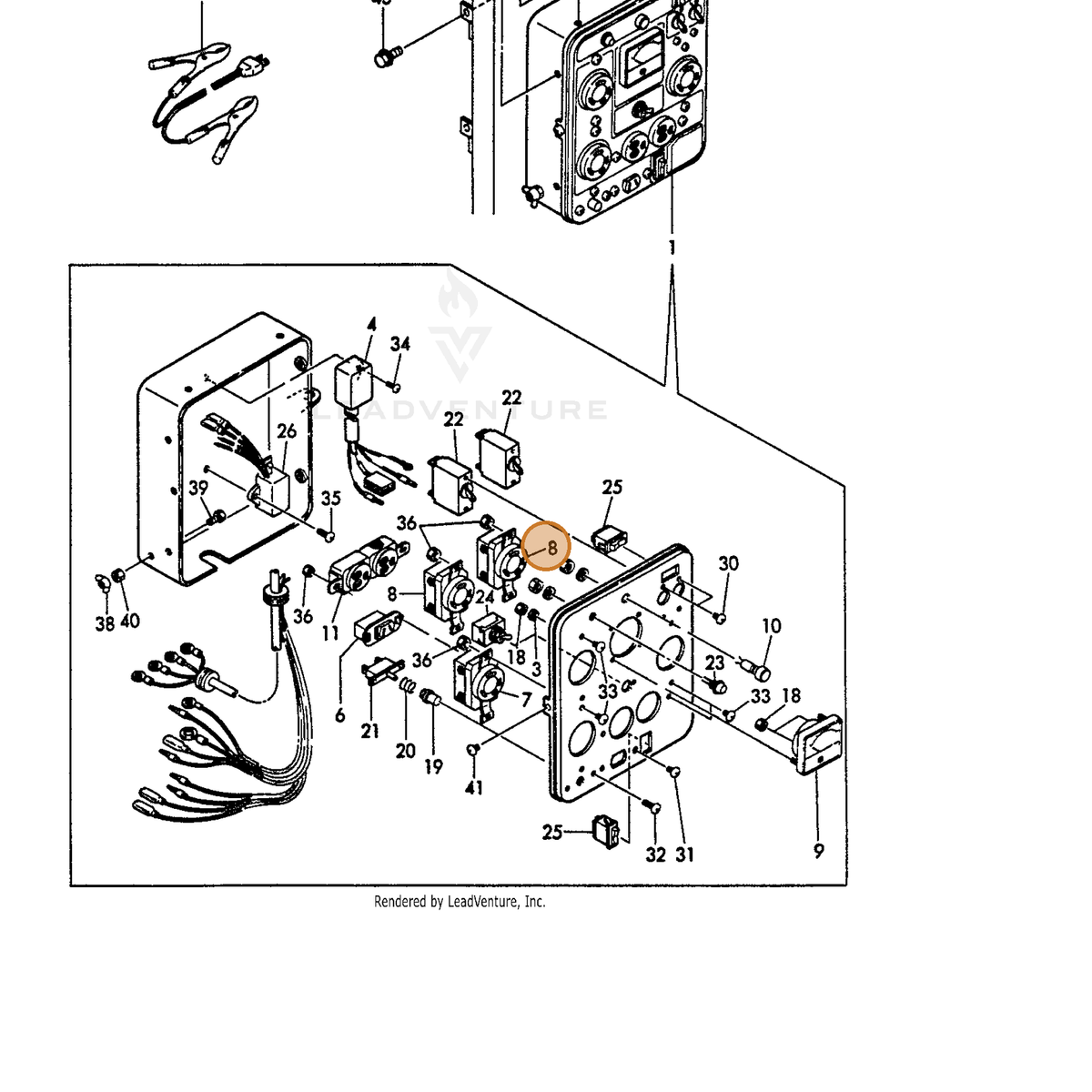 ECHO part Y18366091270 — IPL diagram snippet (6x zoom, amber highlight)