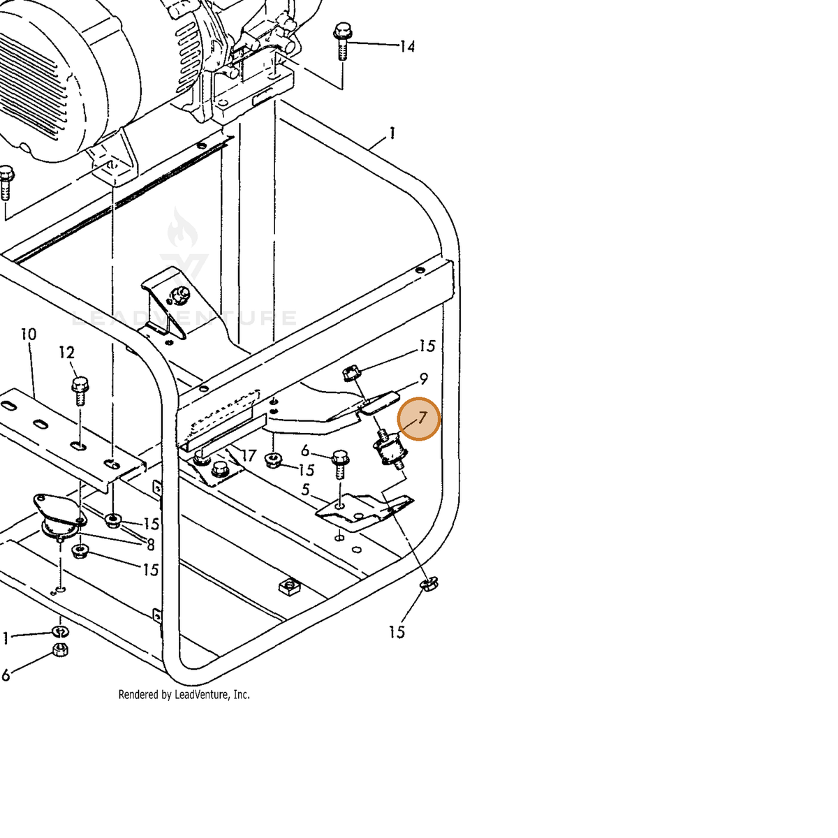 ECHO part Y18372008210 — IPL diagram snippet (6x zoom, amber highlight)