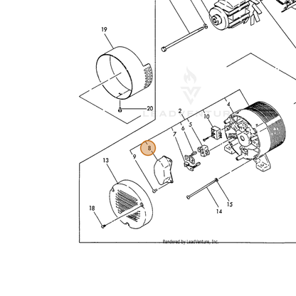 ECHO part Y18372074170 — IPL diagram snippet (6x zoom, amber highlight)