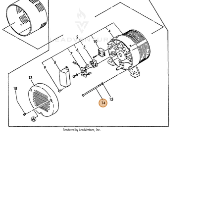 ECHO part Y18372074410 — IPL diagram snippet (6x zoom, amber highlight)