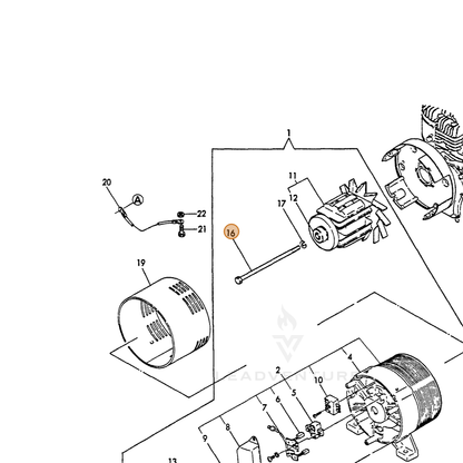 ECHO part Y18372074430 — IPL diagram snippet (6x zoom, amber highlight)