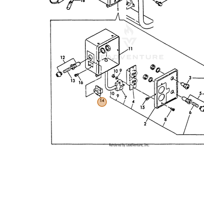 ECHO part Y18372091250 — IPL diagram snippet (6x zoom, amber highlight)