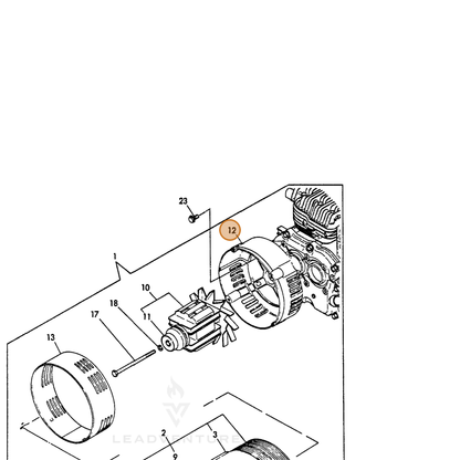 ECHO part Y18382074150 — IPL diagram snippet (6x zoom, amber highlight)