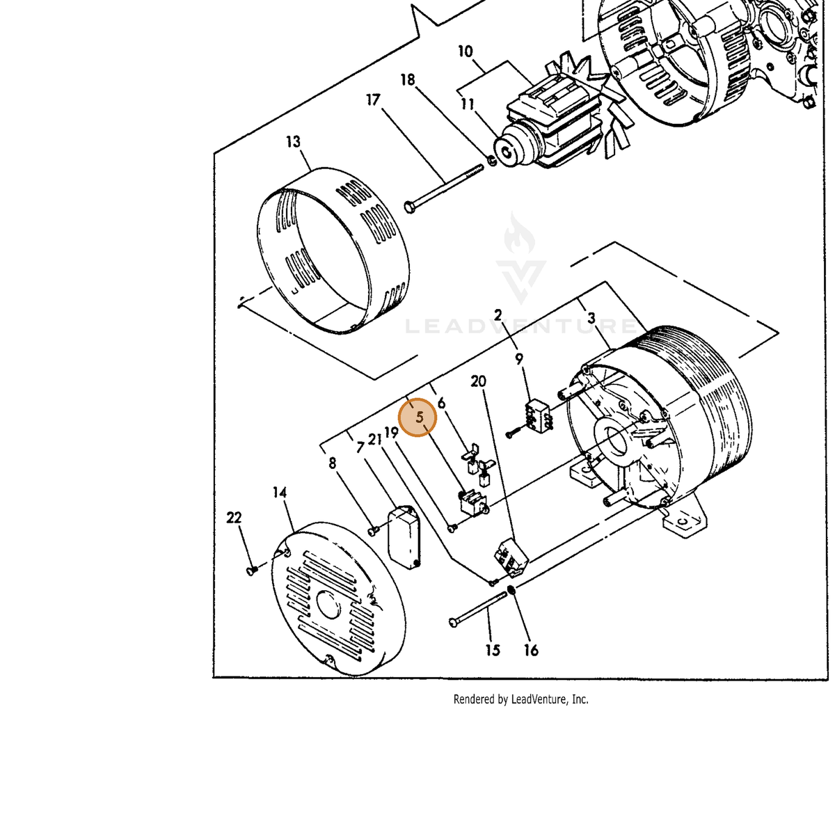 ECHO part Y18382074240 — IPL diagram snippet (6x zoom, amber highlight)
