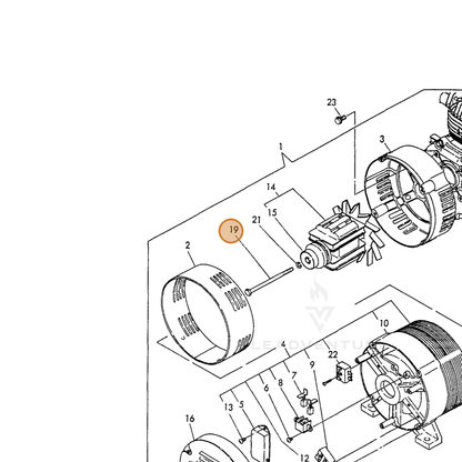 ECHO part Y18382074430 — IPL diagram snippet (6x zoom, amber highlight)