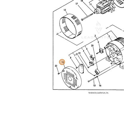 ECHO part Y18382074450 — IPL diagram snippet (6x zoom, amber highlight)