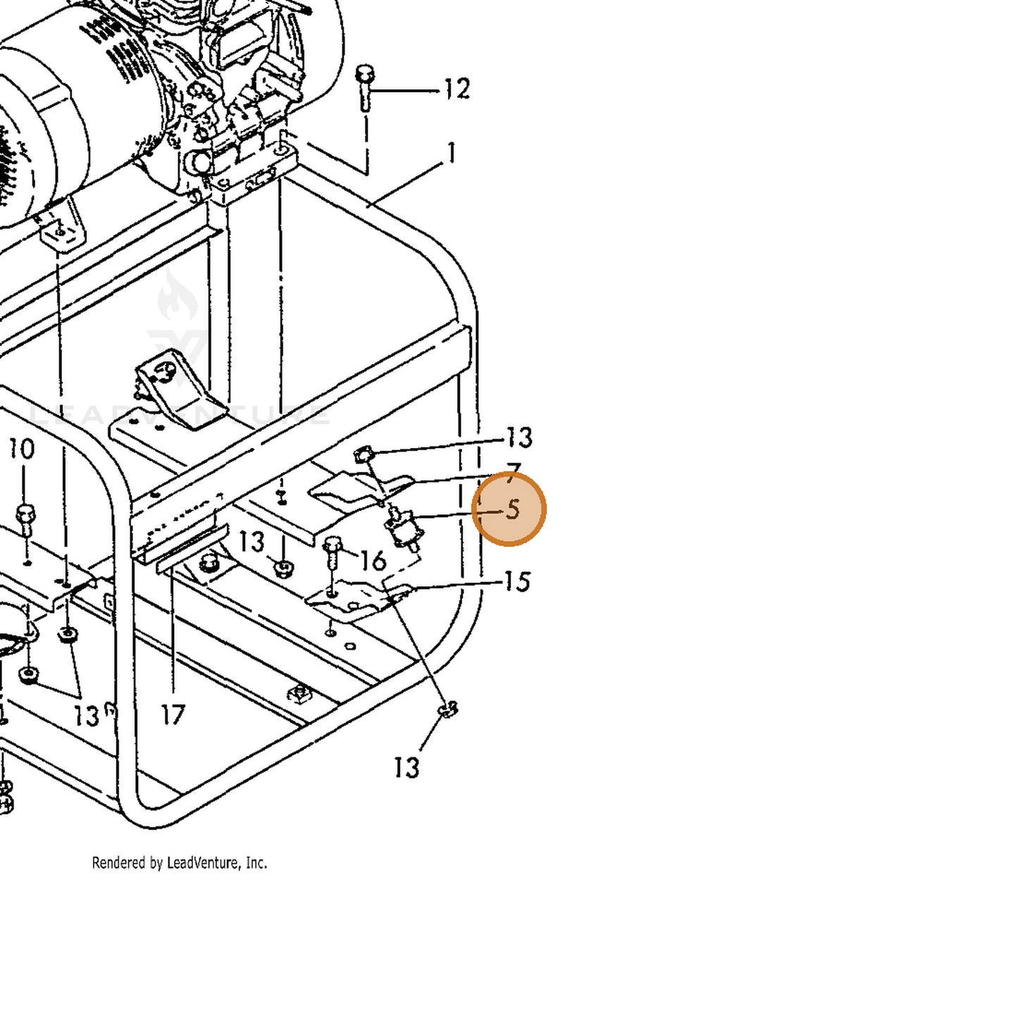 ECHO part Y18392008210 — IPL diagram snippet (6x zoom, amber highlight)