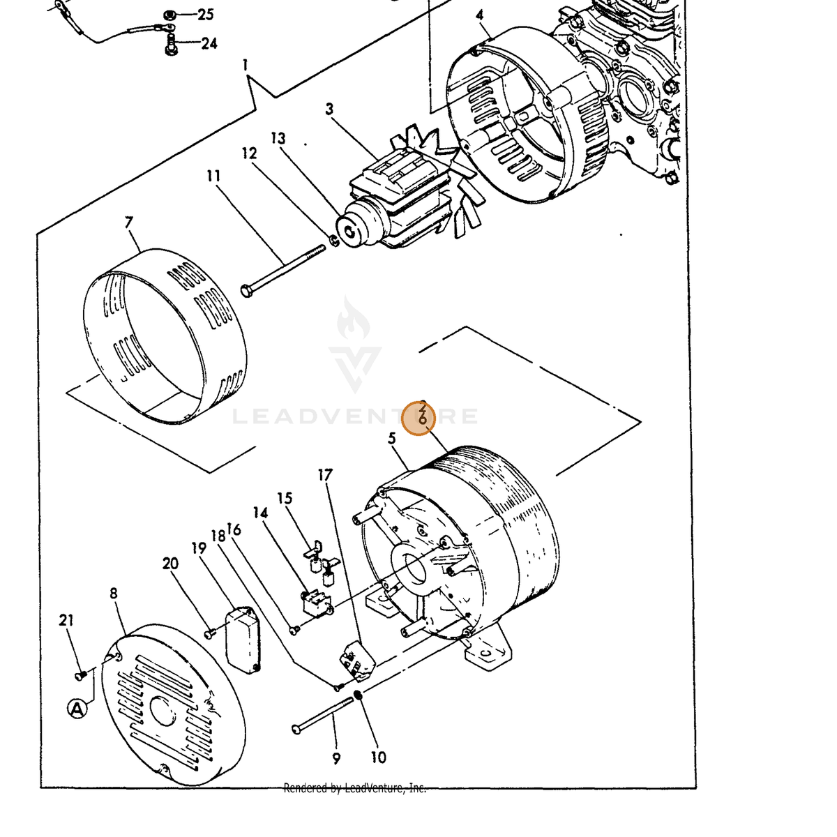 ECHO part Y18392074300 — IPL diagram snippet (6x zoom, amber highlight)