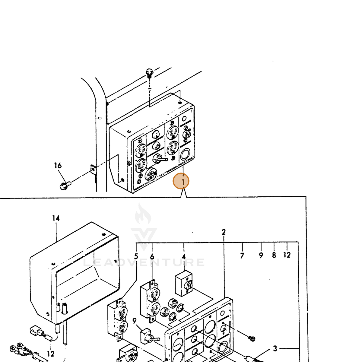 ECHO part Y18392091090 — IPL diagram snippet (6x zoom, amber highlight)
