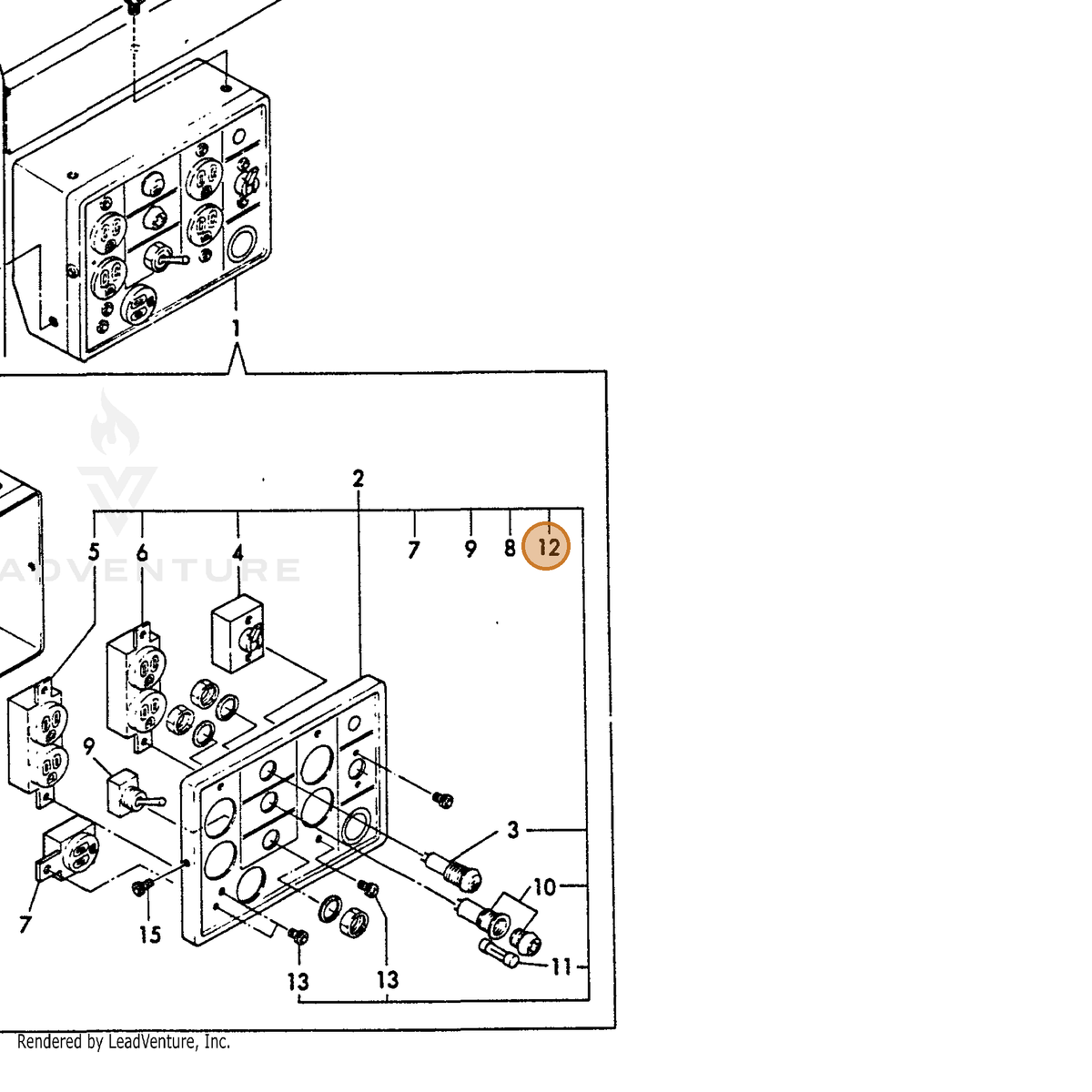 ECHO part Y18392091800 — IPL diagram snippet (6x zoom, amber highlight)