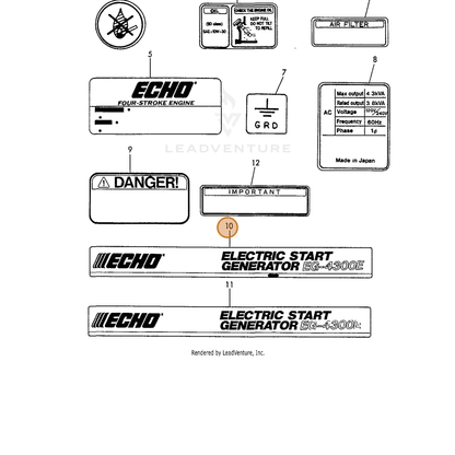 ECHO part Y18392507170 — IPL diagram snippet (6x zoom, amber highlight)