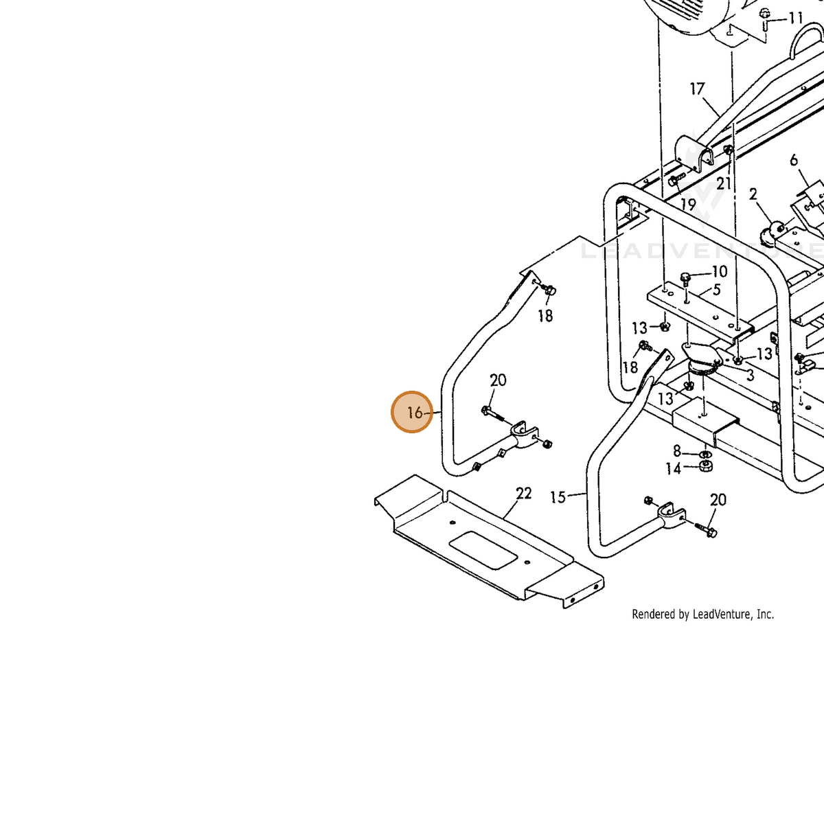ECHO part Y18392508210 — IPL diagram snippet (6x zoom, amber highlight)