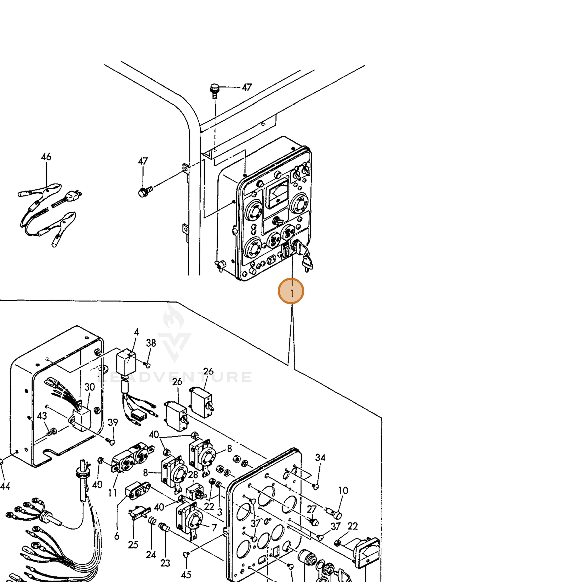 ECHO part Y18392591060 — IPL diagram snippet (6x zoom, amber highlight)