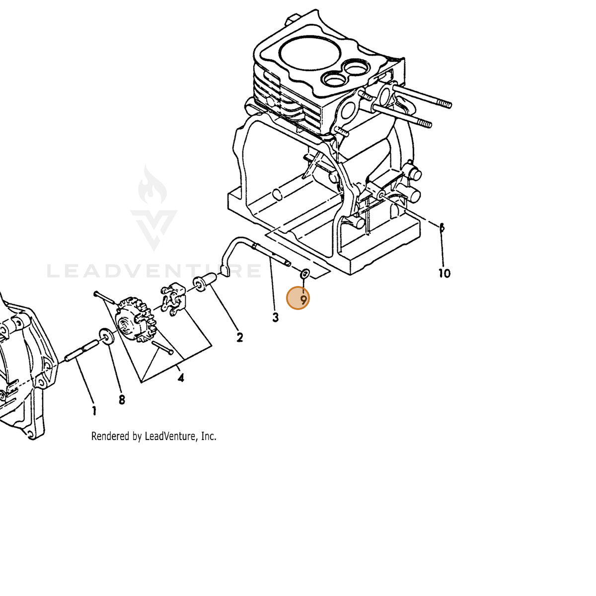 ECHO part Y22137060000 — IPL diagram snippet (6x zoom, amber highlight)