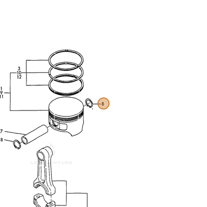 ECHO part Y22252000190 — IPL diagram snippet (6x zoom, amber highlight)