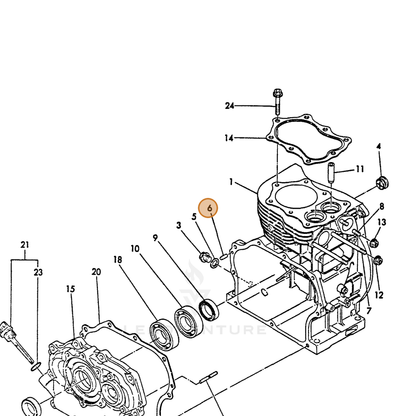 ECHO part Y22312060160 — IPL diagram snippet (6x zoom, amber highlight)