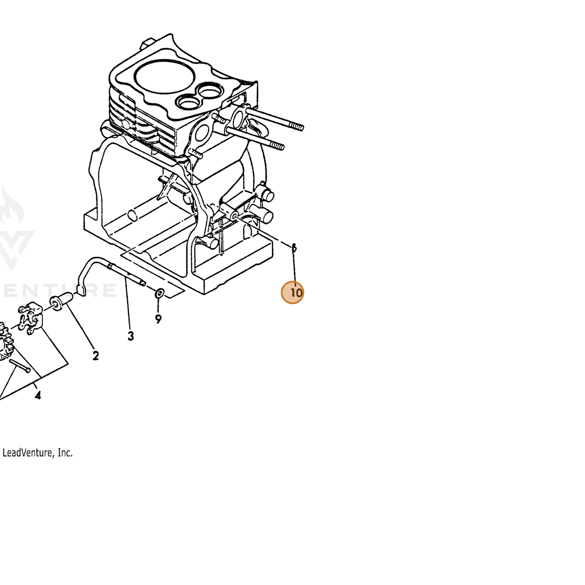 ECHO part Y22360060000 — IPL diagram snippet (6x zoom, amber highlight)