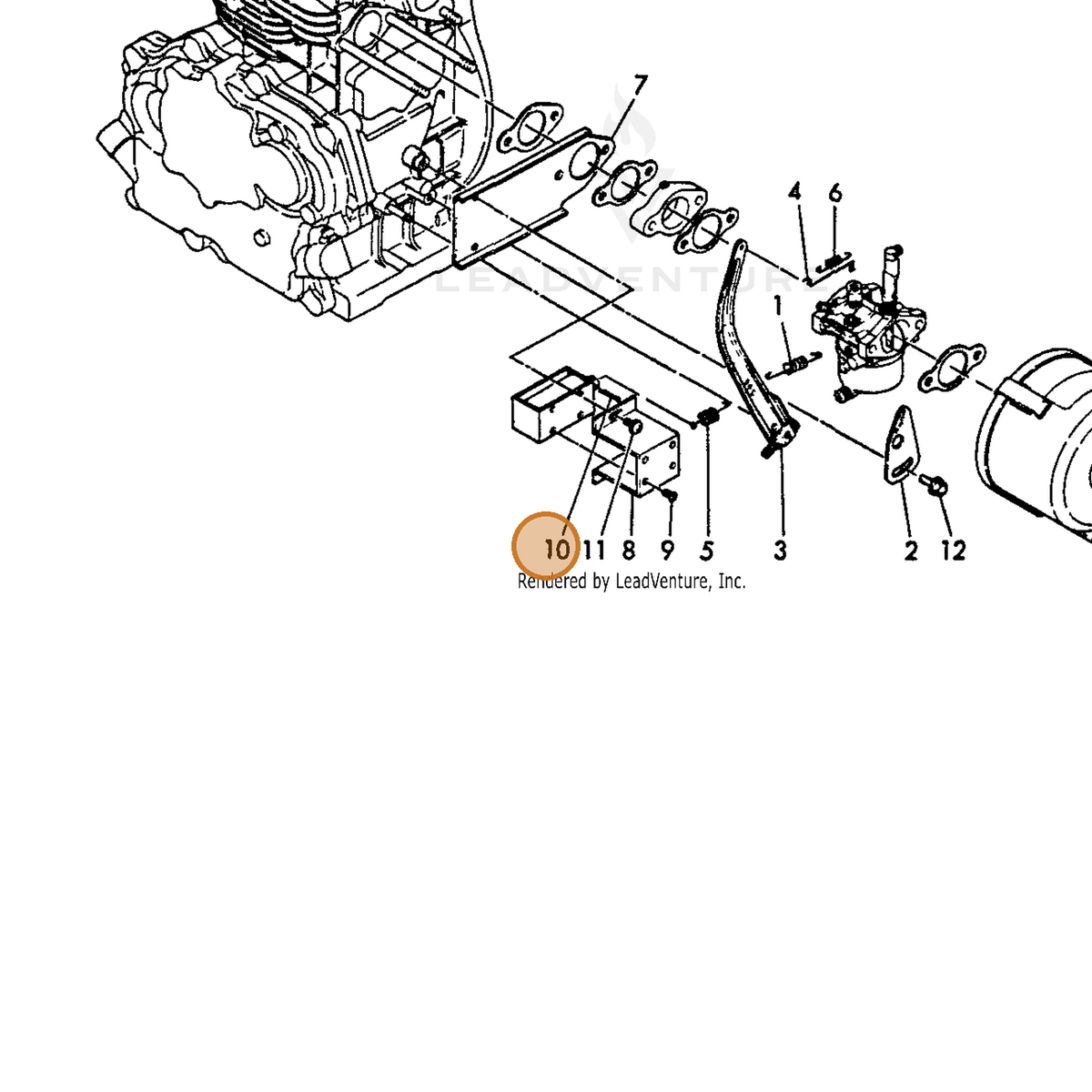 ECHO part Y22417250200 — IPL diagram snippet (6x zoom, amber highlight)