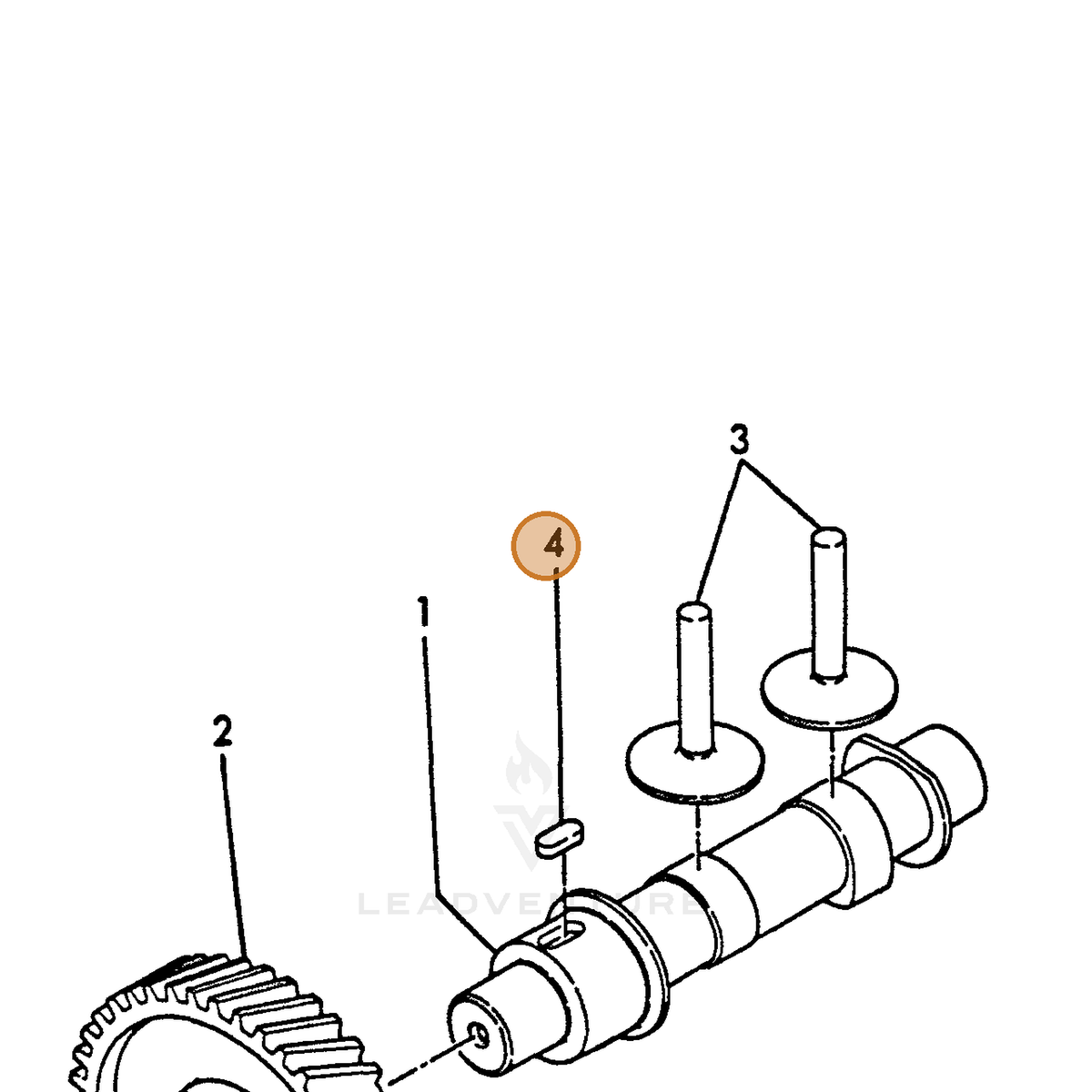ECHO part Y22512050120 — IPL diagram snippet (6x zoom, amber highlight)