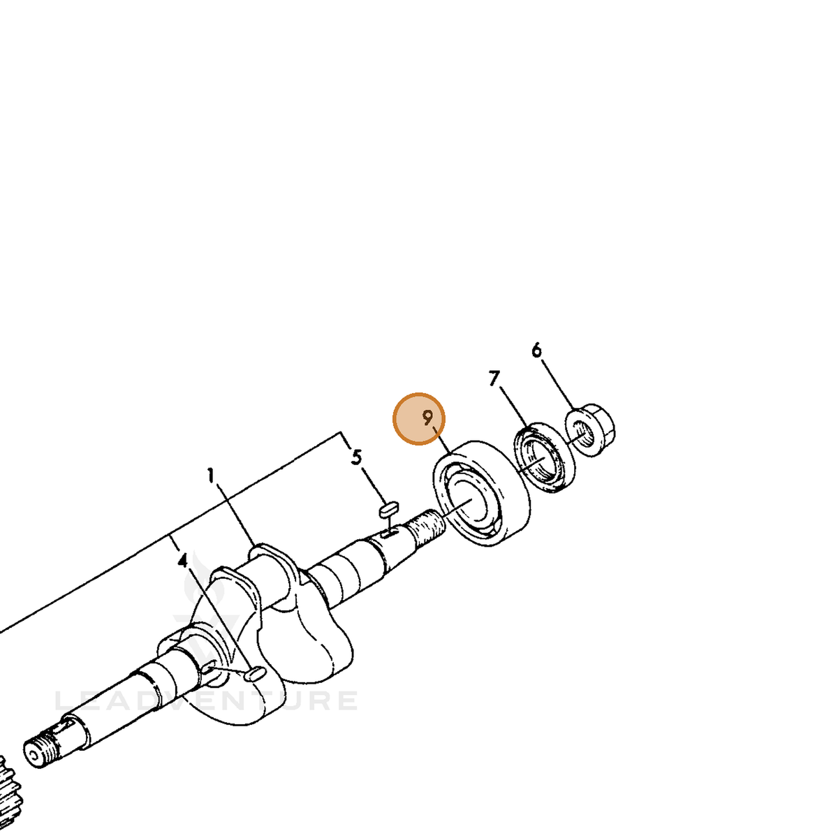 ECHO part Y24101062040 — IPL diagram snippet (6x zoom, amber highlight)