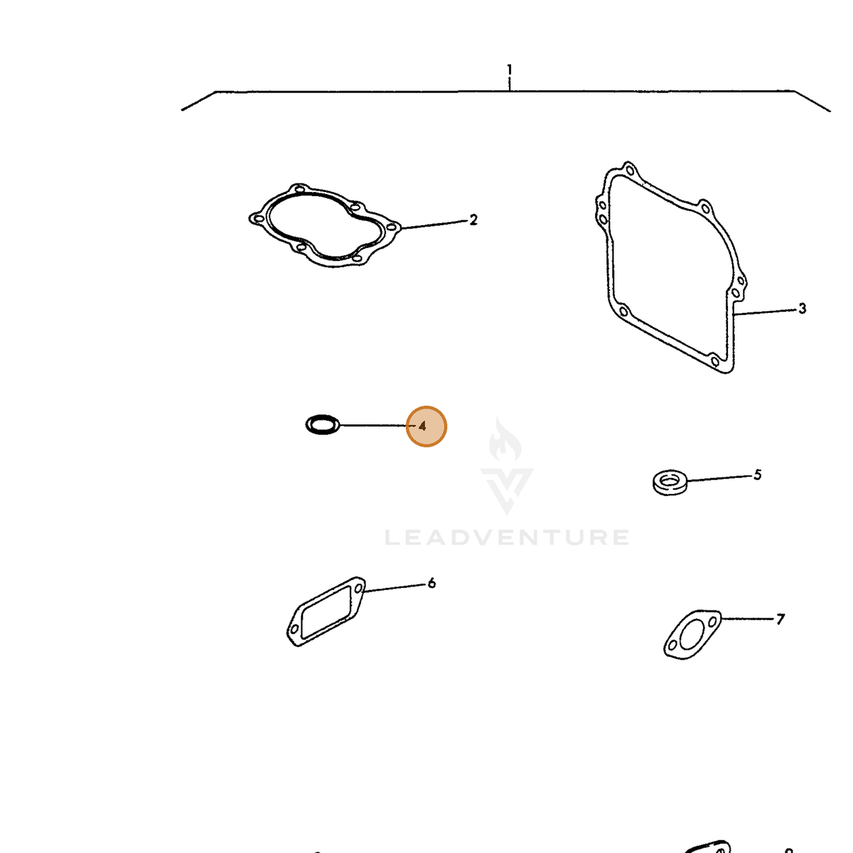 ECHO part Y24311000150 — IPL diagram snippet (6x zoom, amber highlight)
