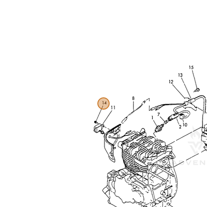 ECHO part Y26023050102 — IPL diagram snippet (6x zoom, amber highlight)
