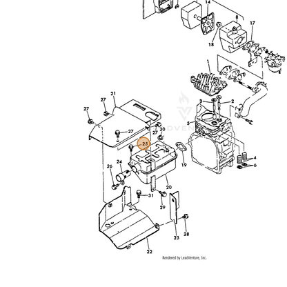ECHO part Y26106060082 — IPL diagram snippet (6x zoom, amber highlight)