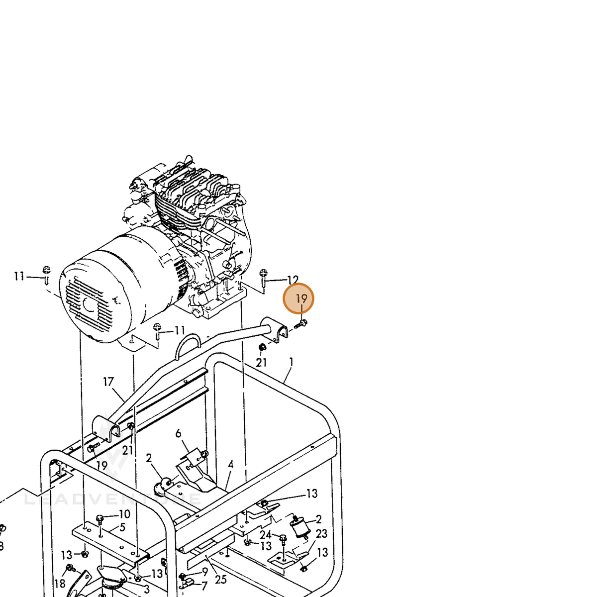 ECHO part Y26106060302 — IPL diagram snippet (6x zoom, amber highlight)