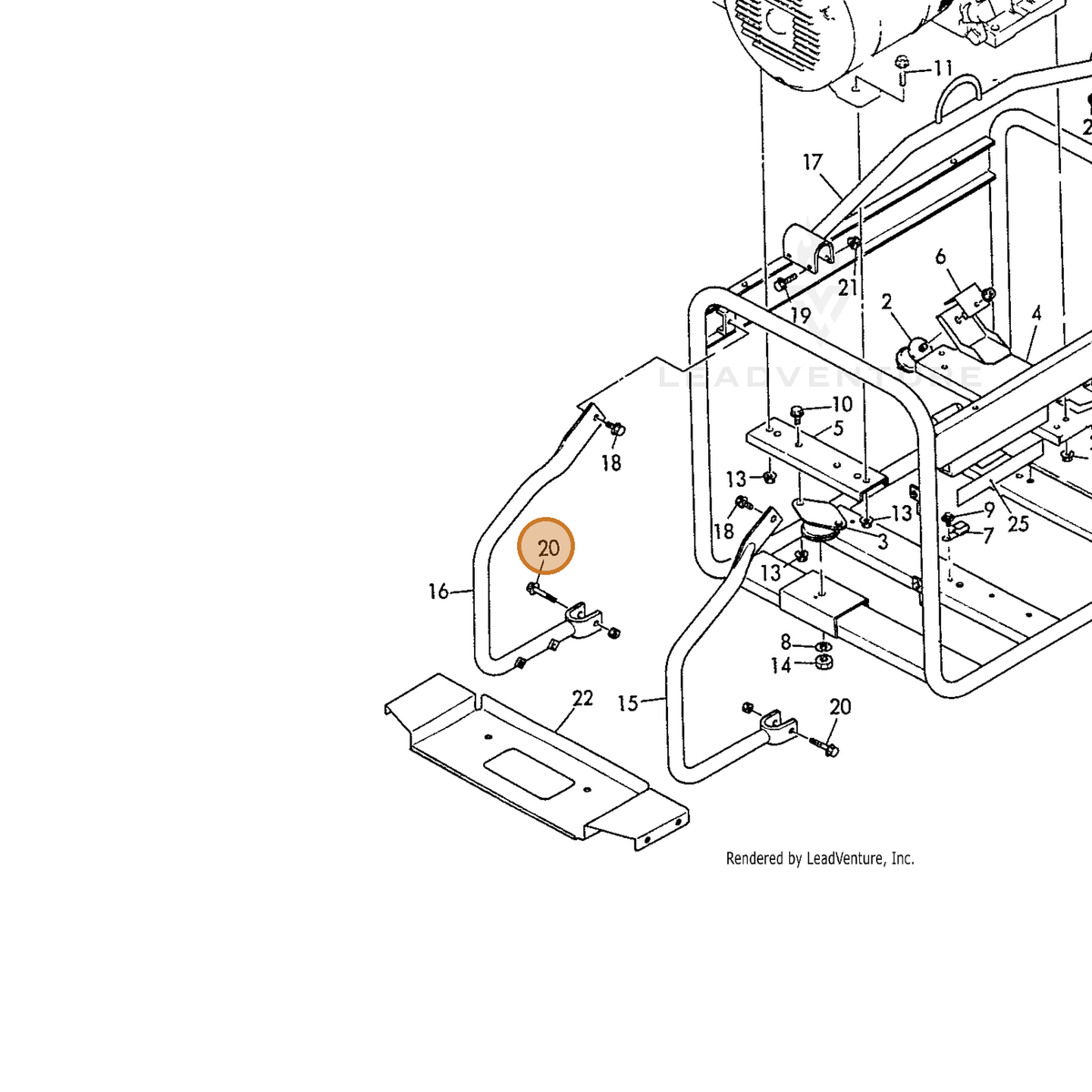 ECHO part Y26106060402 — IPL diagram snippet (6x zoom, amber highlight)