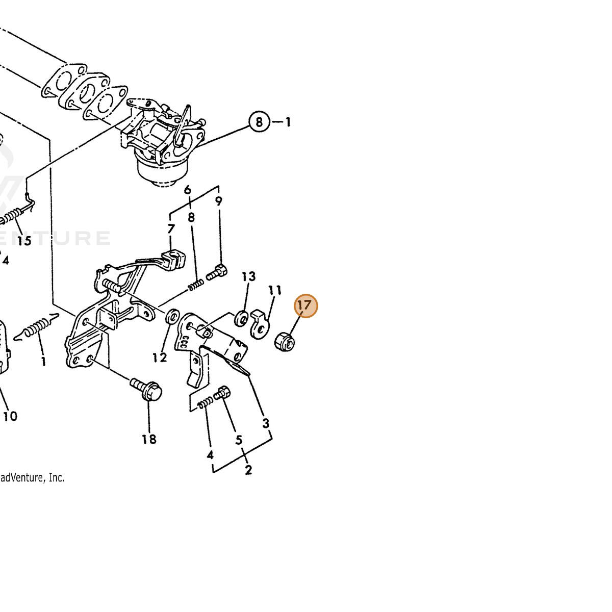 ECHO part Y26346060002 — IPL diagram snippet (6x zoom, amber highlight)
