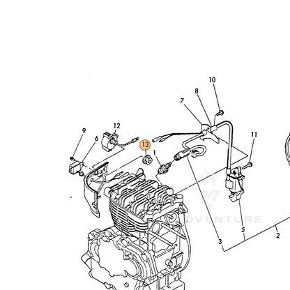 ECHO part Y26366080002 — IPL diagram snippet (6x zoom, amber highlight)