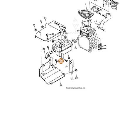 ECHO part Y26476060142 — IPL diagram snippet (6x zoom, amber highlight)