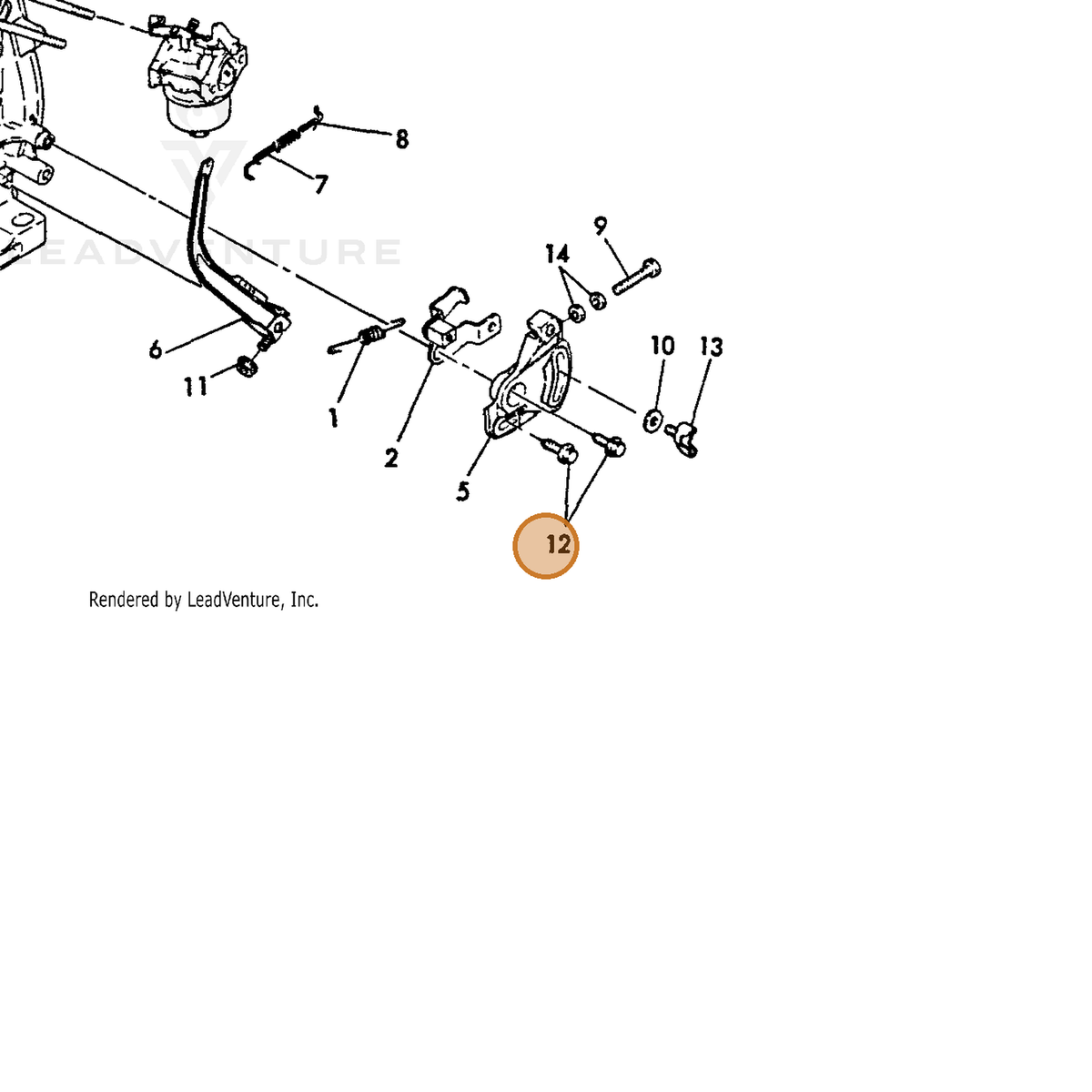 ECHO part Y26476060202 — IPL diagram snippet (6x zoom, amber highlight)