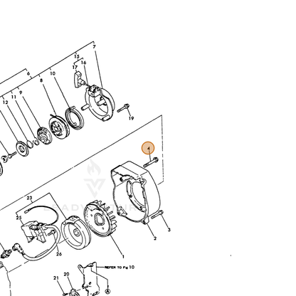 ECHO part Y26476060402 — IPL diagram snippet (6x zoom, amber highlight)