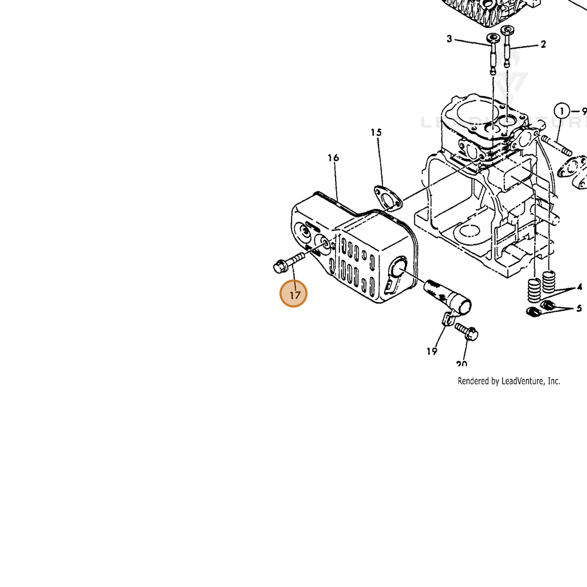 ECHO part Y26476060452 — IPL diagram snippet (6x zoom, amber highlight)