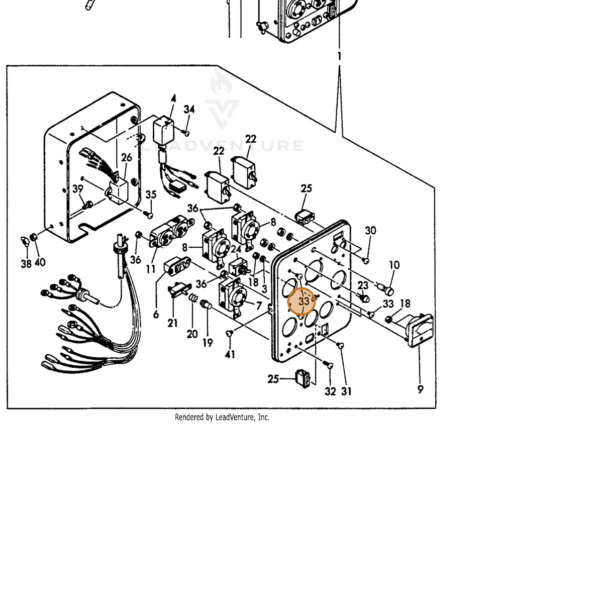 ECHO part Y26557040062 — IPL diagram snippet (6x zoom, amber highlight)