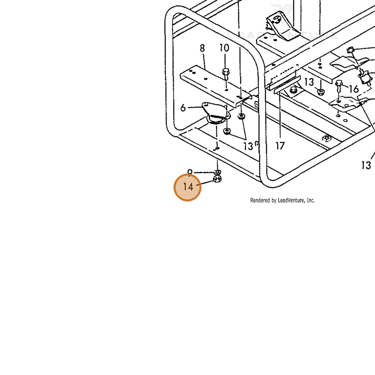 ECHO part Y26716100002 — IPL diagram snippet (6x zoom, amber highlight)