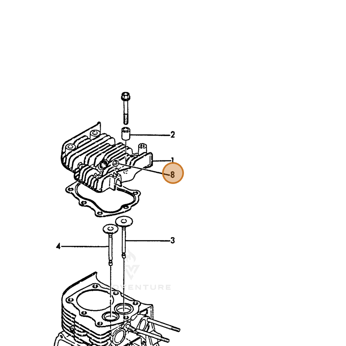ECHO part Y26756060002 — IPL diagram snippet (6x zoom, amber highlight)