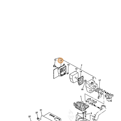 ECHO part Y76056712540 — IPL diagram snippet (6x zoom, amber highlight)