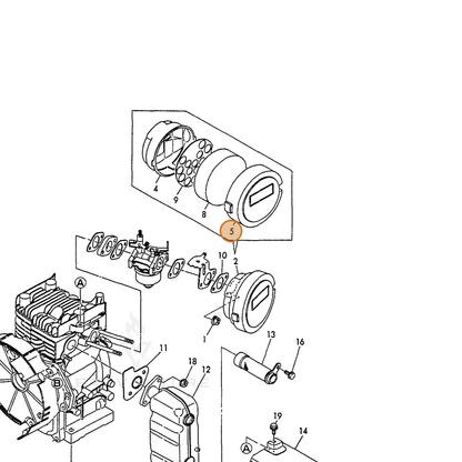 ECHO part Y76061012540 — IPL diagram snippet (6x zoom, amber highlight)