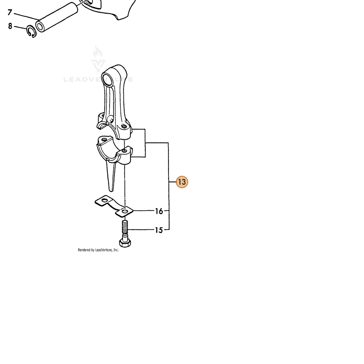 ECHO part Y76061023100 — IPL diagram snippet (6x zoom, amber highlight)