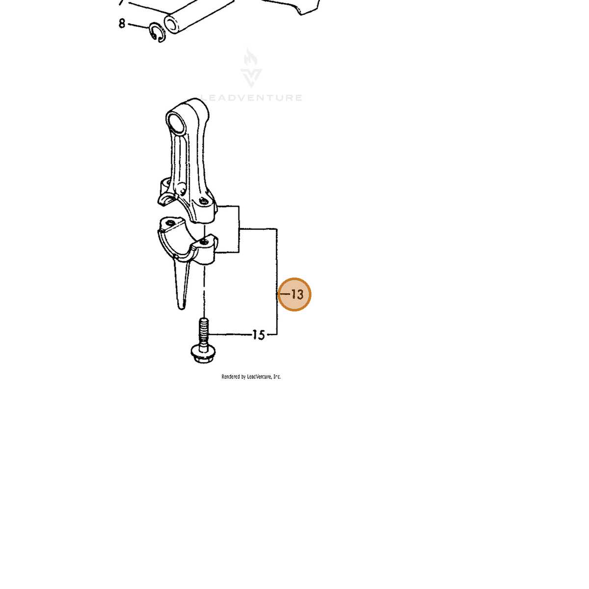 ECHO part Y76061023101 — IPL diagram snippet (6x zoom, amber highlight)
